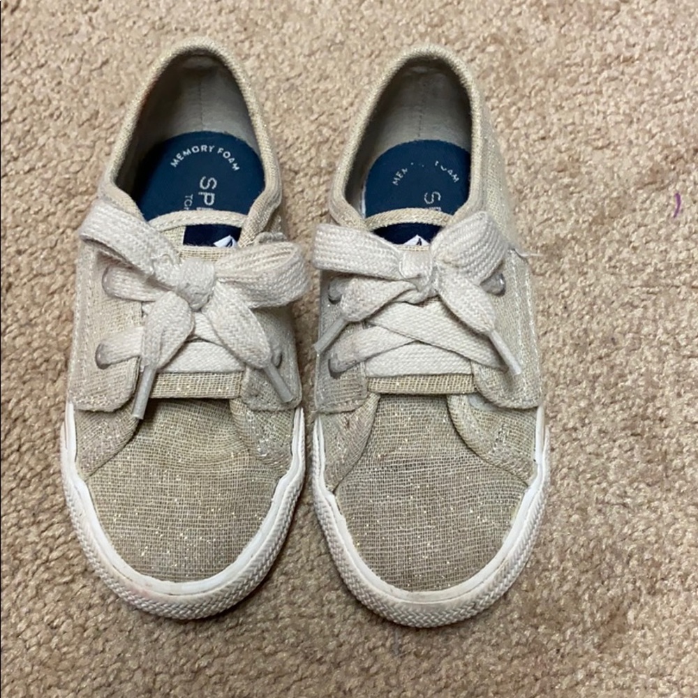 Gold sperrys toddler girl size 10